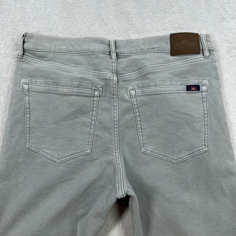 Faherty Pants Mens 33x32 (Fits 33x29) Grey 5-Pocket Straight Leg Cotton Blend - Picture 6 of 12